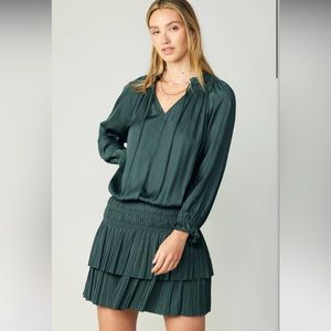 Laurel pleated mini dress